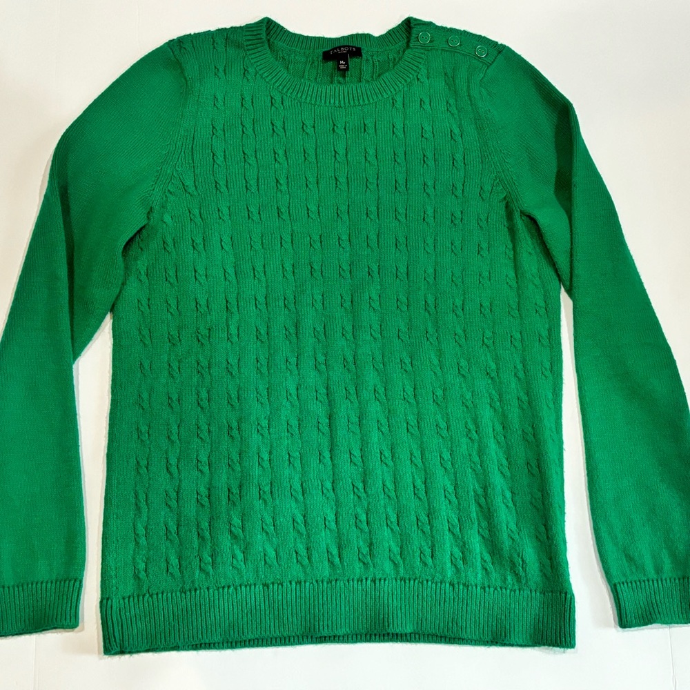Talbots Green Câble Knit Sweater MP